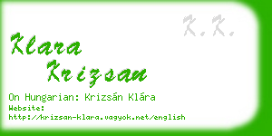 klara krizsan business card