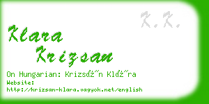 klara krizsan business card